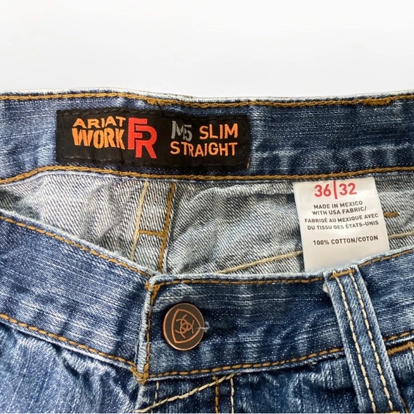 Ariat FR M5 Jeans Mens 36x32 Slim Straight Leg Fire Resistant - Picture 3 of 4